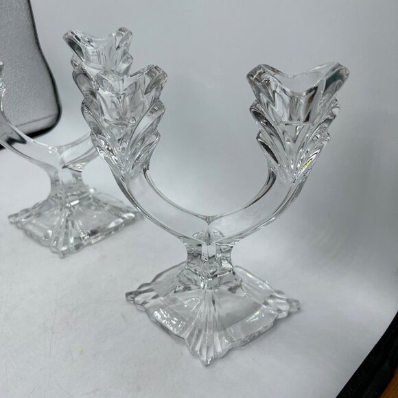 Honour Crystal Double Candlestick Holder set of 2 - Picture 2 of 9